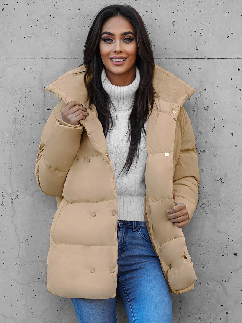 Дамско яке бежова OZONEE JS/5M729/62