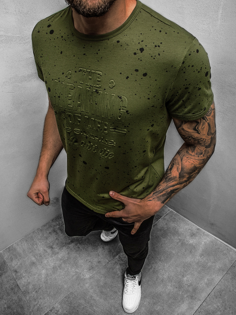 Мъжка тениска зелена OZONEE JS/SS11016Z