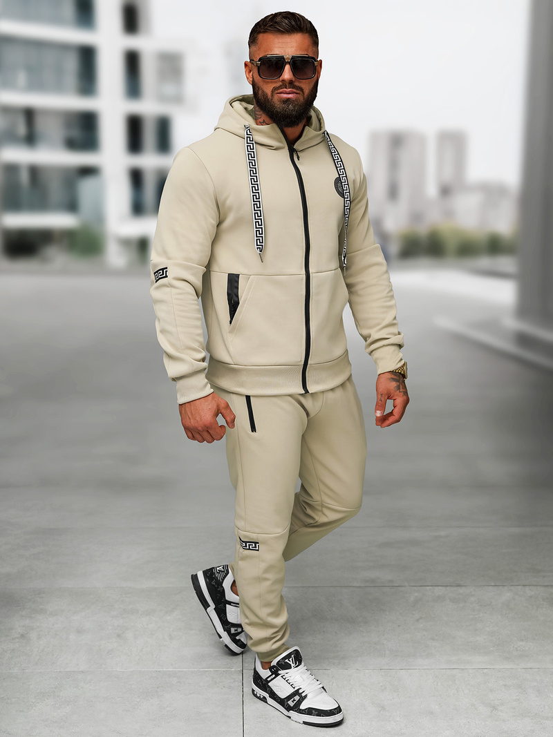 Мъжки спортен екип бежова OZONEE O/LN11887