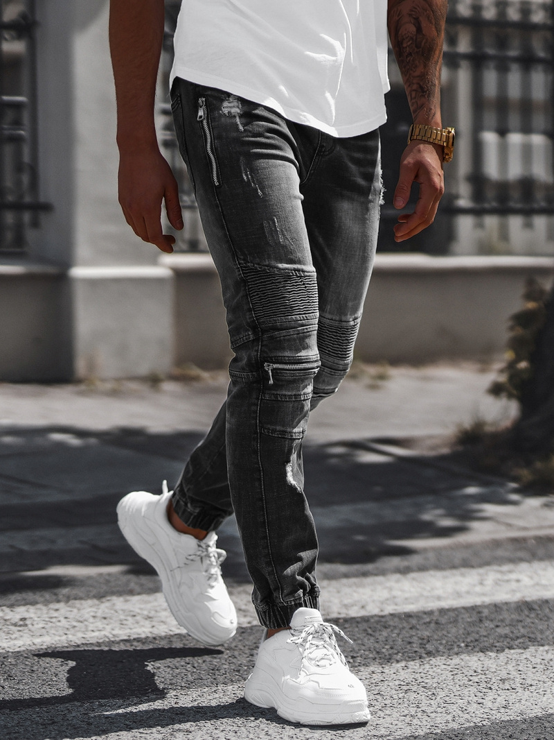 Мъжки дънки jogger черни OZONEE NB/MP0077N