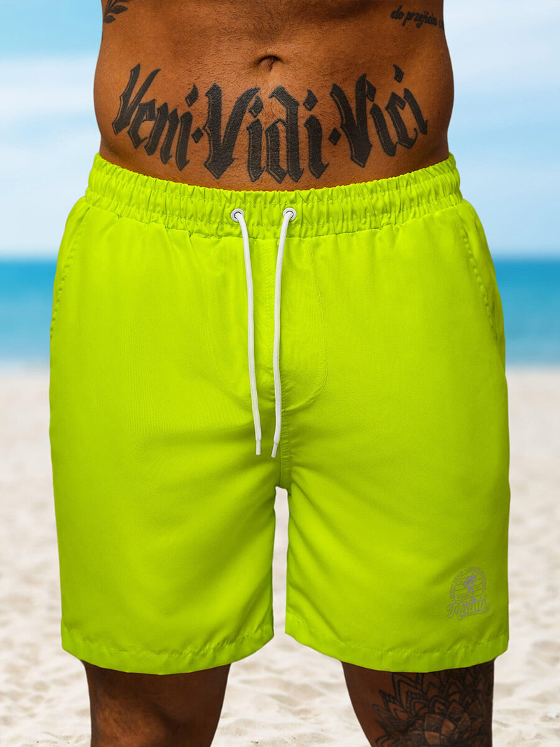 Мъжки плувни шорти жълт-неон OZONEE O/MTK4454