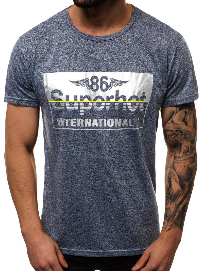 Мъжка тениска тъмносин OZONEE JS/KS2056