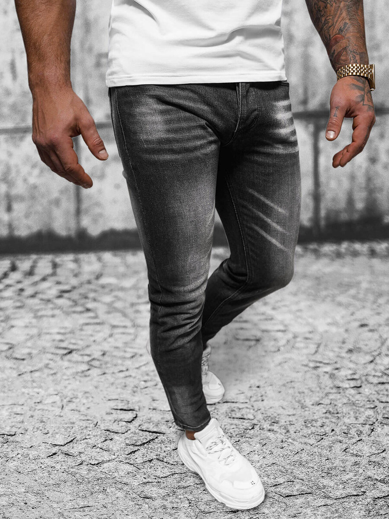 Мъжки дънки черни OZONEE NB/MP0199N