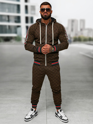 Мъжки спортен екип тъмно-бежово OZONEE O/FF5111AB