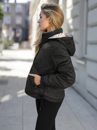 Дамско яке черно-бежова OZONEE JS/16M9315/392B