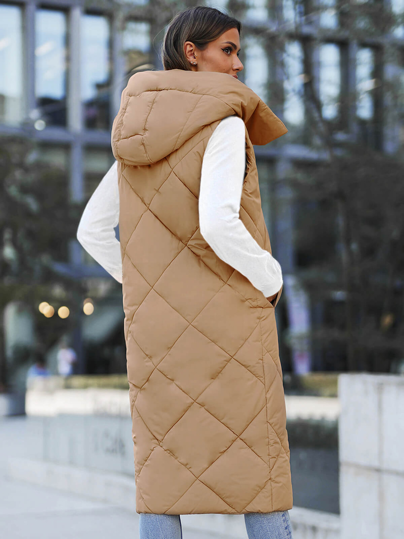 Дамска жилетка камел OZONEE JS/5M3165/84