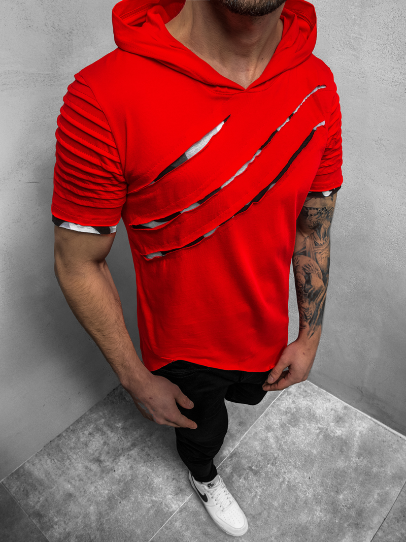 Мъжка тениска червена OZONEE O/1187XZ