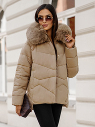 Дамско яке бежова OZONEE JS/16M9181/62Z