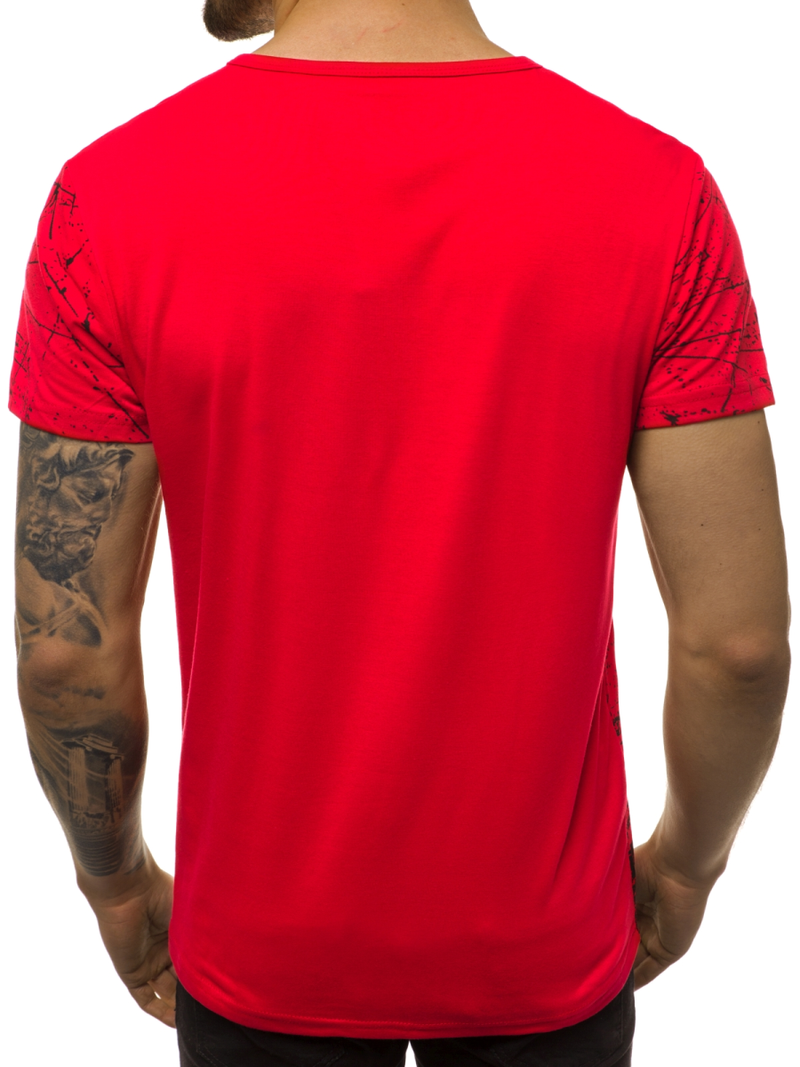 Мъжка тениска червен OZONEE JS/SS10915
