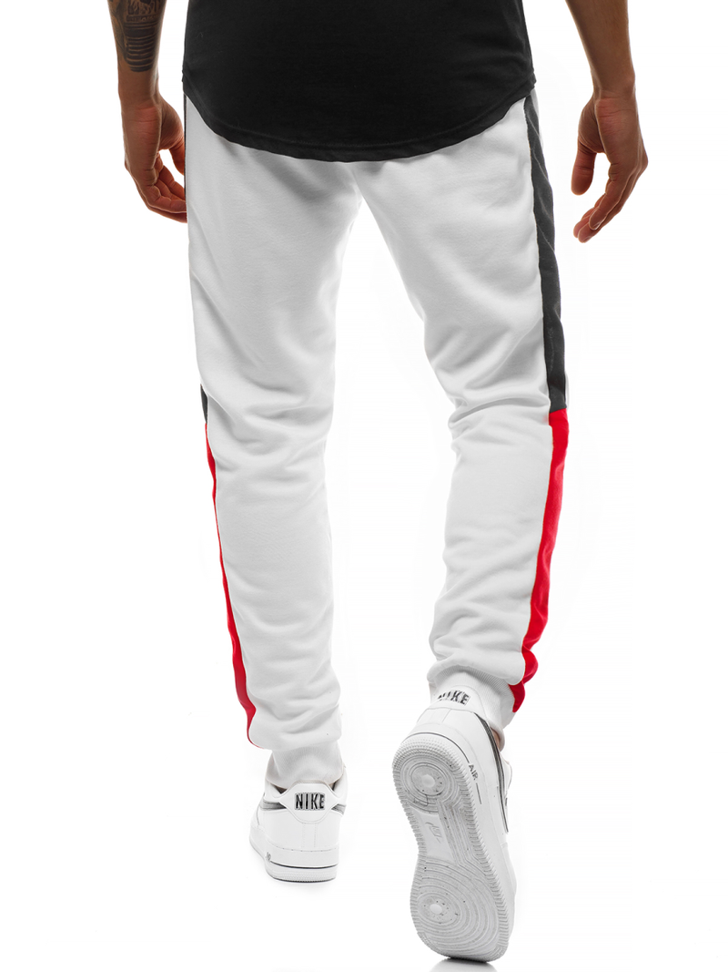 Мъжко долнище на анцуг бяло OZONEE JS/JZ11012