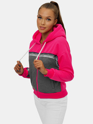 Дамски суитчър с качулка розово-сиво OZONEE JS/B26044Z