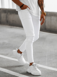 Мъжки дънки бяло OZONEE E/5348/01Z