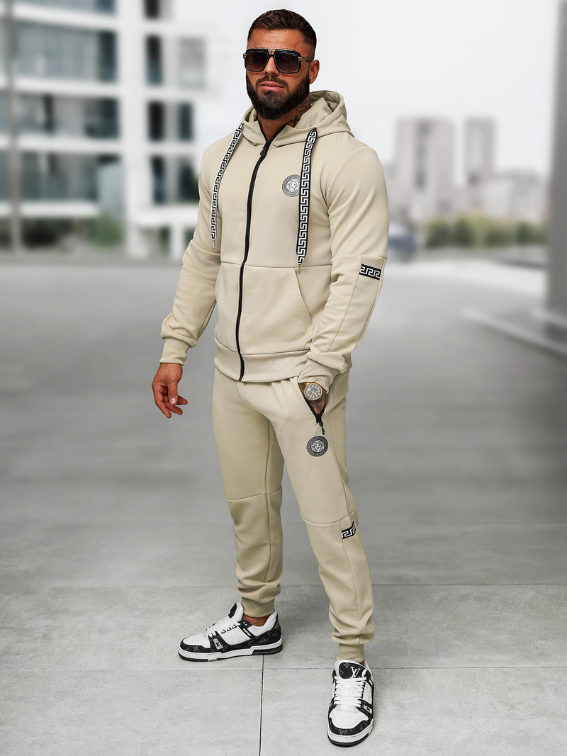 Мъжки спортен екип бежова OZONEE O/LN11887