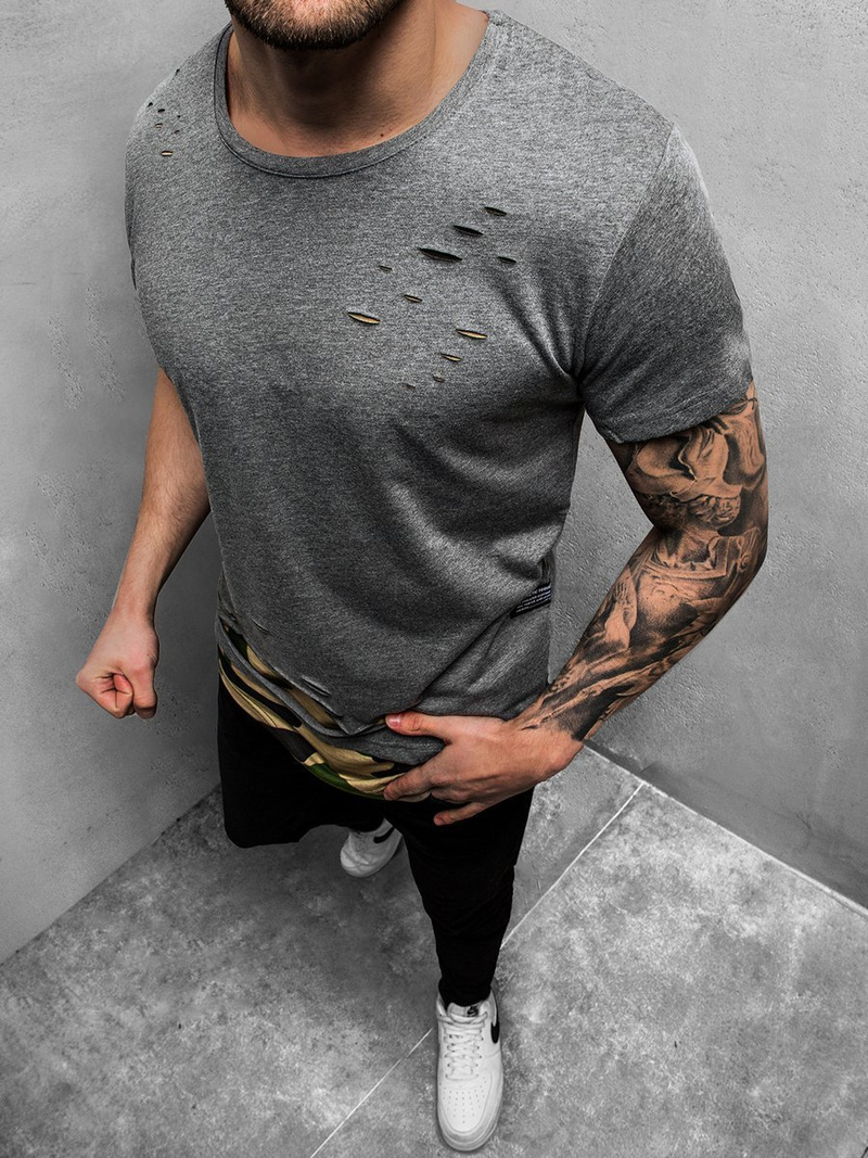 Мъжка тениска графитна OZONEE O/1115Z