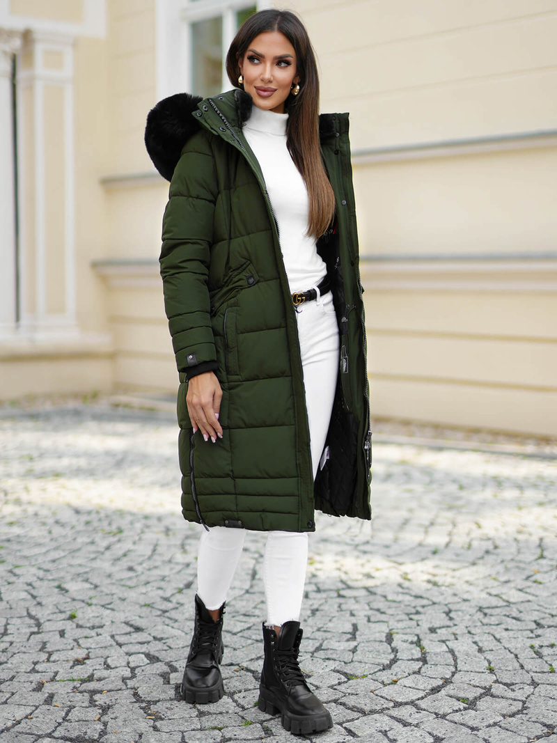 Дамско яке каки OZONEE O/W377Z