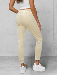 Дамско велурени спортни панталони екрю OZONEE JS/8K1532/155