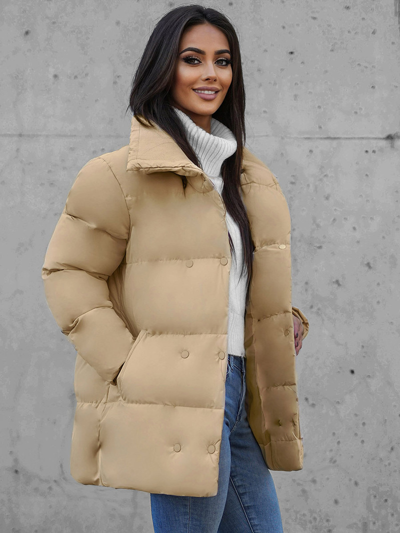 Дамско яке бежова OZONEE JS/5M729/62