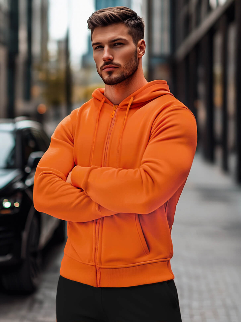 Мъжки суитшърт оранжев OZONEE JS/2008Z