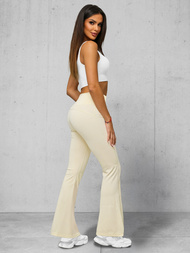 Дамски клин с широки крака екрю OZONEE JS/17K570/1