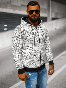 Мъжки cуитшърт бяла OZONEE JS/8B1182/1