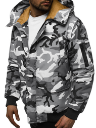 Мъжко яке камуфлаж сиво OZONEE JS/2019005