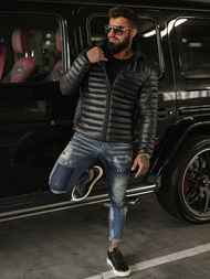 Мъжко яке черна OZONEE JS/16M9336/392BZ