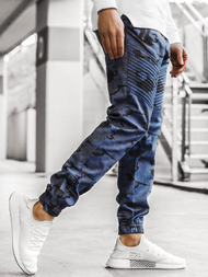 Мъжки панталони Чино JOGER тъмносиньо-камуфлажен OZONEE A/0952