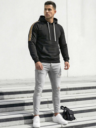 Мъжки суитшърт черно OZONEE JS/8B1730/3Z