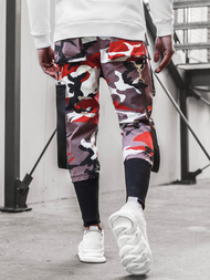 Мъжки панталони JOGGER бордо-бежово OZONEE G/11133