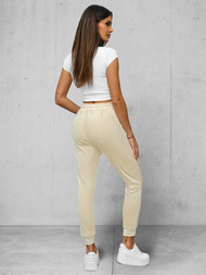 Дамско велурени спортни панталони екрю OZONEE JS/8K1532/155