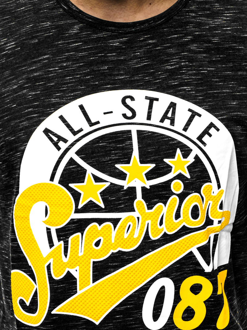 Мъжка тениска черен OZONEE JS/KS2043