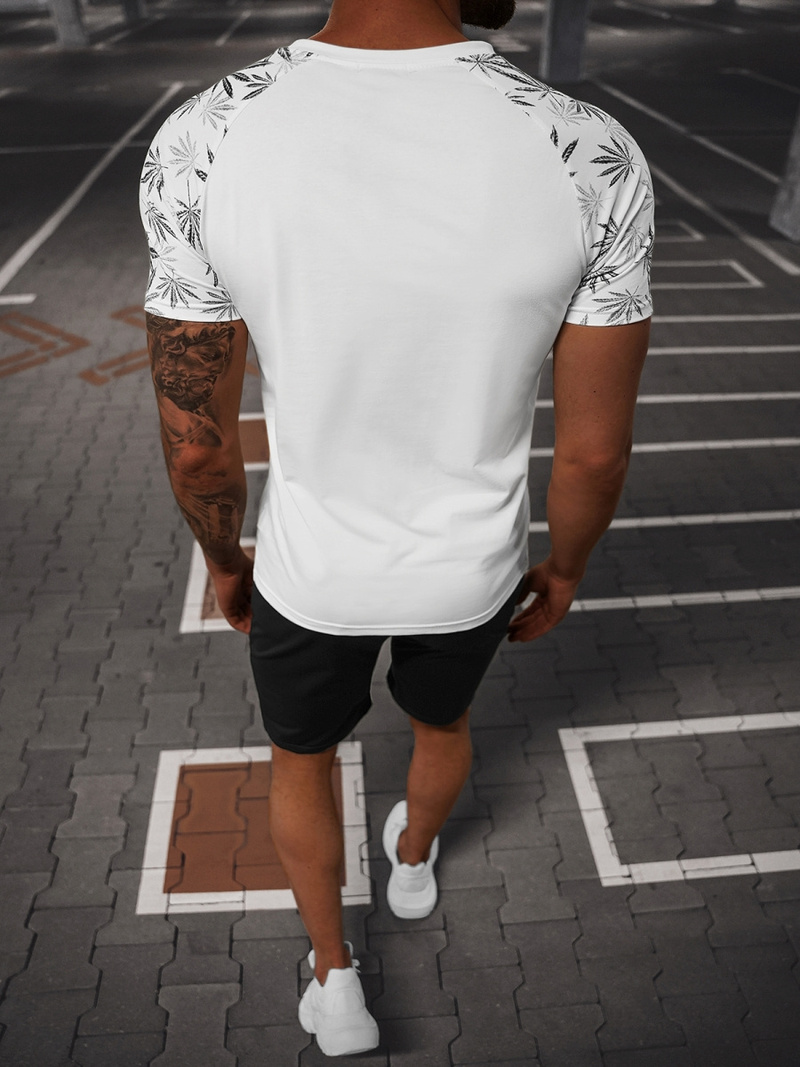 Мъжки спортен екип бяло-черен OZONEE O/HM760