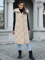 Дамска жилетка бежова OZONEE JS/5M3165/62Z