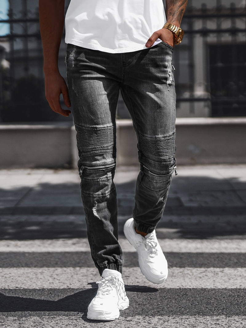 Мъжки дънки jogger черни OZONEE NB/MP0077N