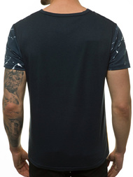 Мъжка тениска тъмно синьо жълто OZONEE JS/SS11119