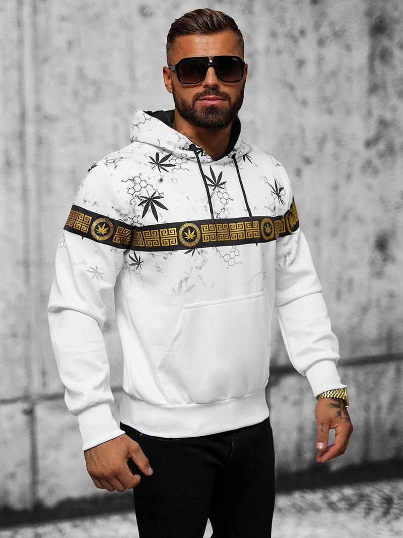 Мъжки суитшърт бял OZONEE O/HM638Z