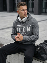 Мъжки суитшърт графитен OZONEE JS/8B1737/5