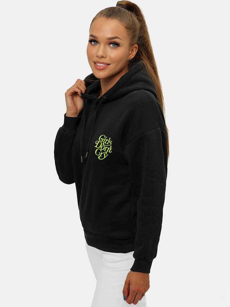 Дамски суитчър с качулка черна OZONEE JS/B26013Z