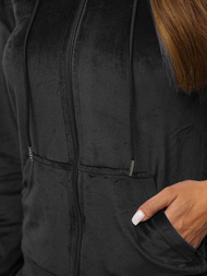 Дамска велурен спортен екип черен OZONEE JS/8C1176/3Z