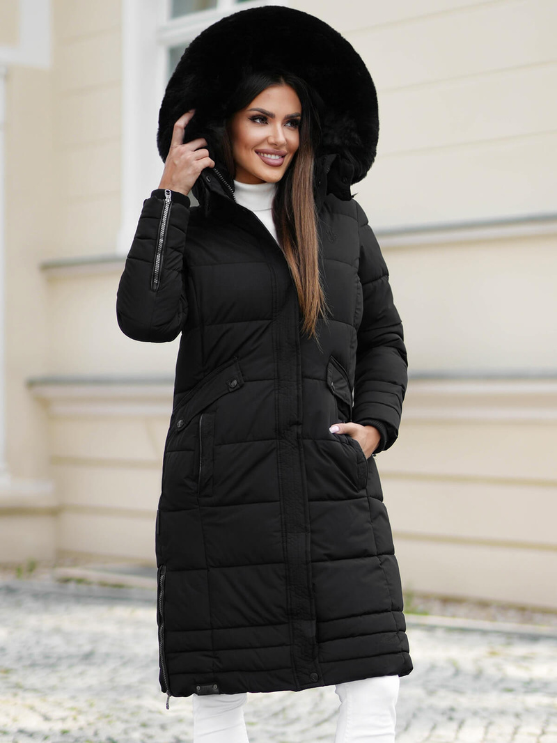 Дамско яке черно OZONEE O/W377Z