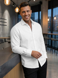 Мъжка риза бяла OZONEE V/V189