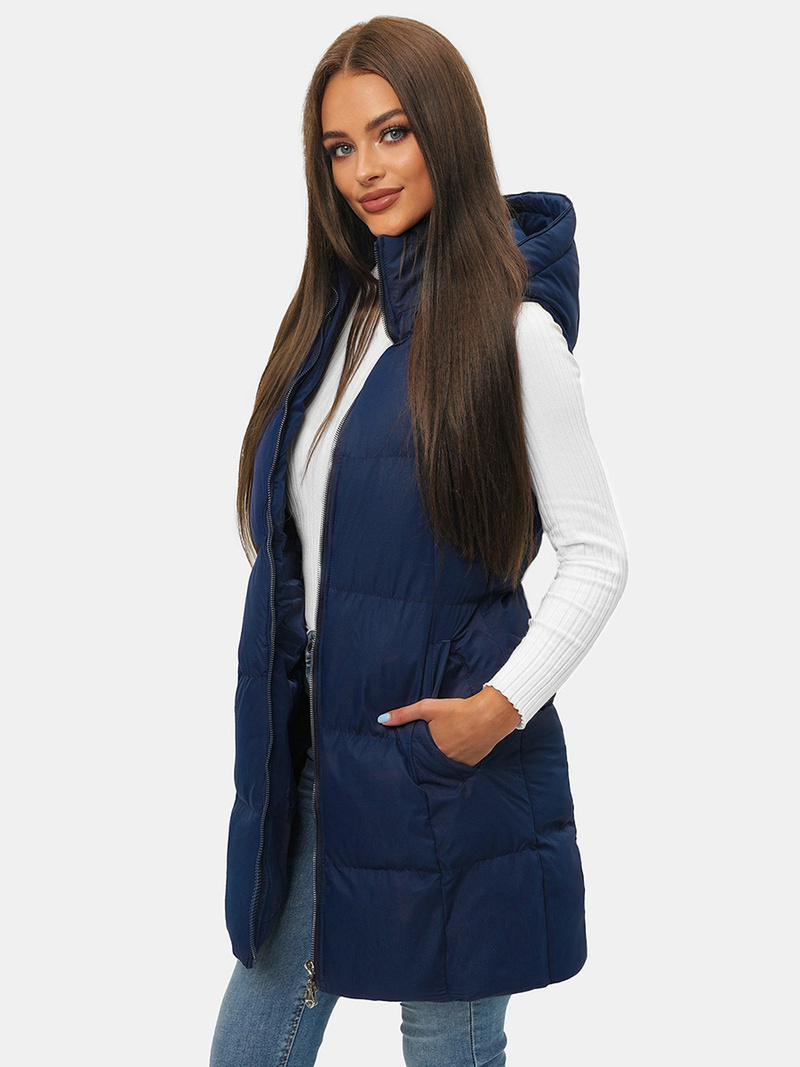 Дамска жилетка тъмнсиня OZONEE JS/M721/215