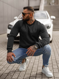 Мъжки суитшърт черен OZONEE JS/8B1360/3