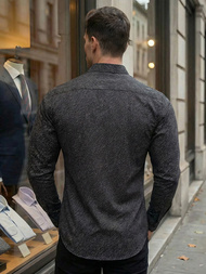 Мъжка риза черно OZONEE V/V184Z