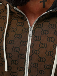 Мъжки спортен екип тъмно-бежово OZONEE O/FF5111AB