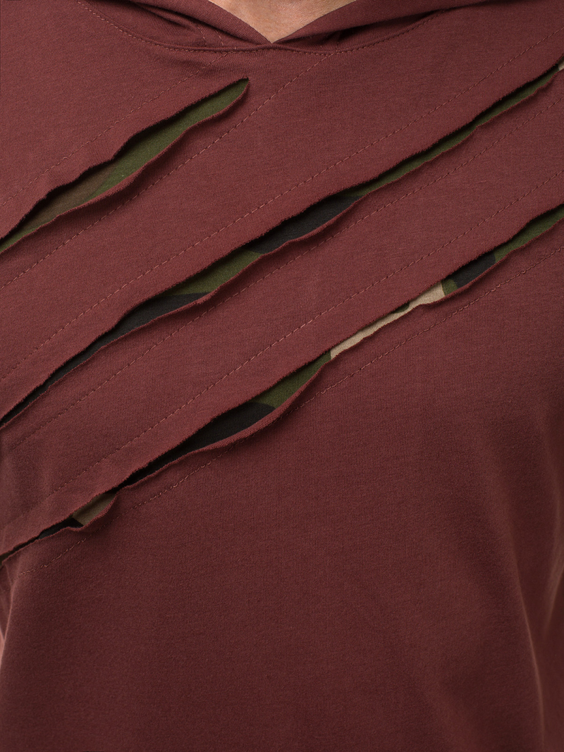 Мъжка тениска бордо OZONEE A/1185Z