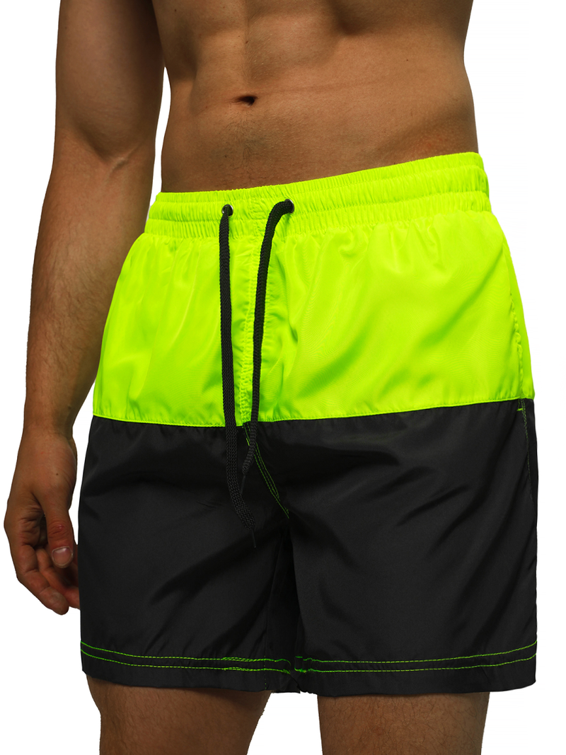 Мъжки плувни шорти жълто-черни OZONEE JS/HM056