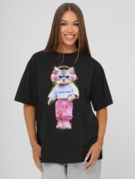 Дамска тениска черна OZONEE DJ77423