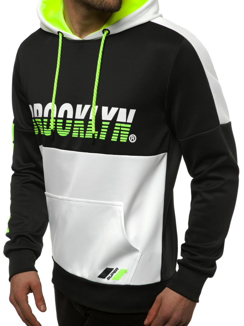 Мъжки суитшърт черно-бяла OZONEE JS/DD20127