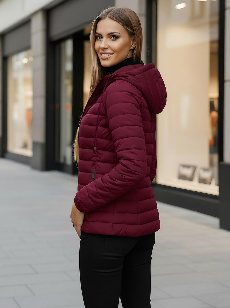 Дамско яке бордо OZONEE JS/16M9103/01Z